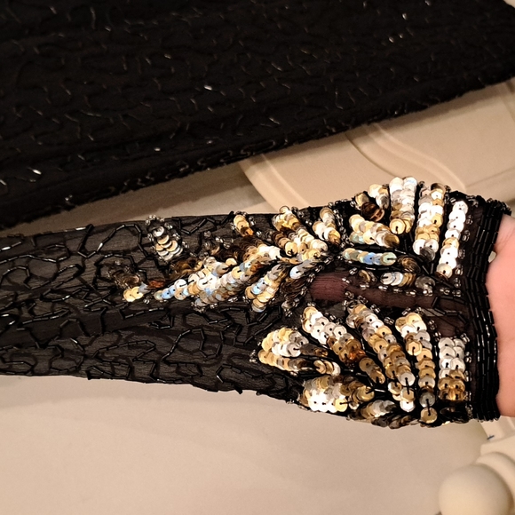 Vintage Laurence Kazar sequin dress Womens Black Vintage Large Formal - Picture 4 of 13